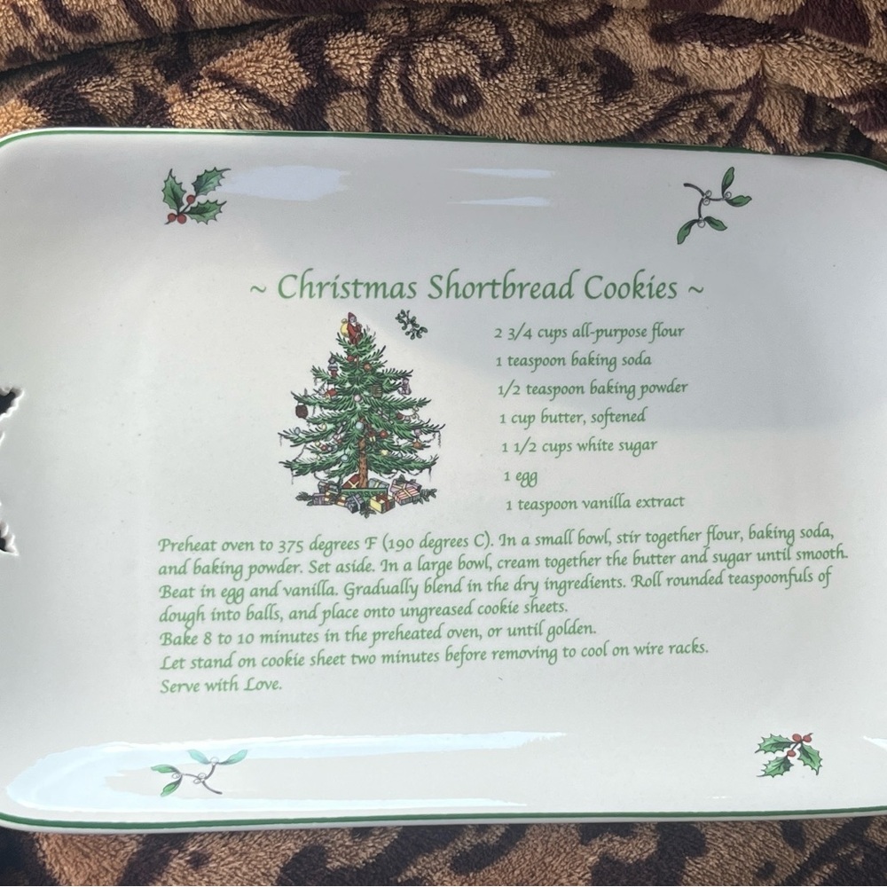 Spode Christmas Shortbread Cookies Recipe Plate